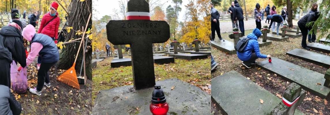 Wolontariusze sprzątają cmentarz.jpg