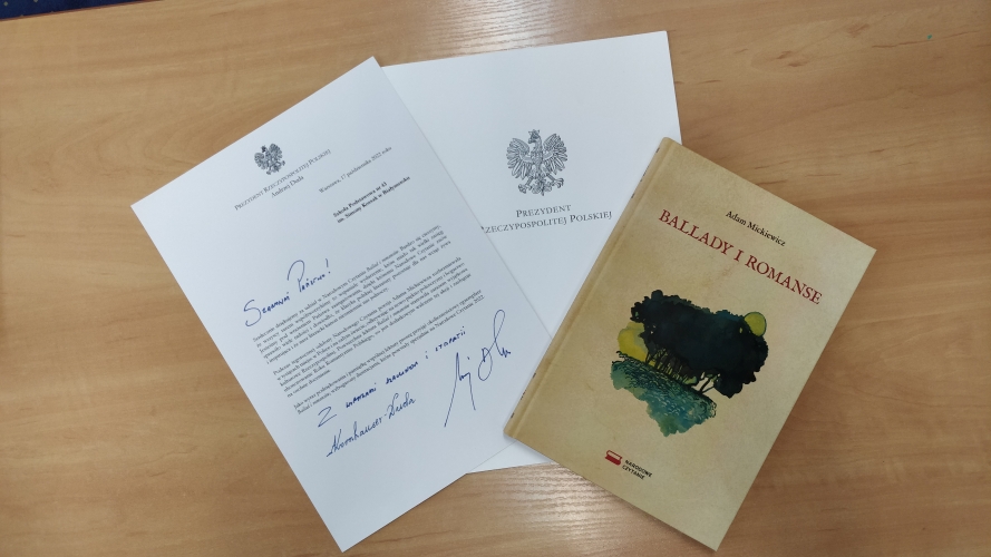 List z podziękowaniem od Pary Prezydenckiej RP i piękne wydanie Ballad i romansów (2).jpg